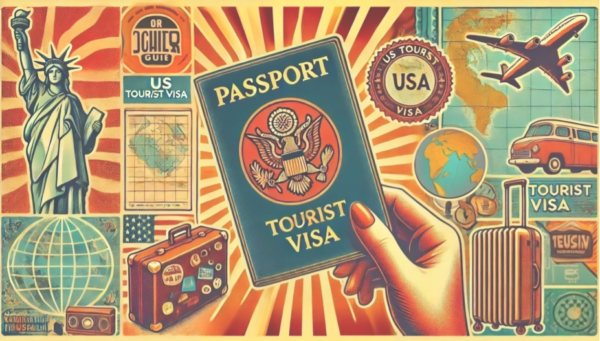 DALL·E 2024-06-23 17.16.08 - A vibrant, retro-style postcard illustration for 'Step-by-Step Guide to Applying for a US Tourist Visa' DALL·E 2024-06-23 17.16.08 - A vibrant, retro-style postcard illustration for 'Step-by-Step Guide to Applying for a US Tourist Visa'